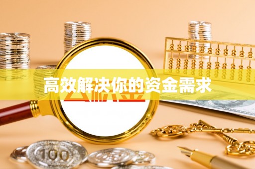 于洪高效解决你的资金需求