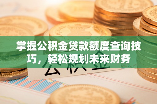 于洪掌握公积金贷款额度查询技巧，轻松规划未来财务