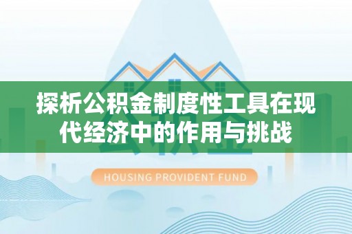 于洪探析公积金制度性工具在现代经济中的作用与挑战