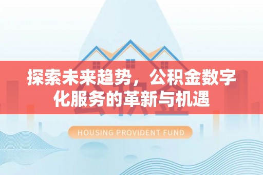 于洪探索未来趋势，公积金数字化服务的革新与机遇