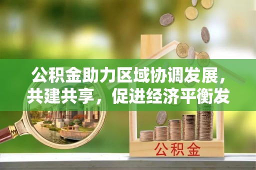 于洪公积金助力区域协调发展，共建共享，促进经济平衡发展
